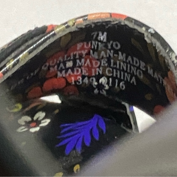 Nine West Funkyo Black Floral Platform Chunky Heel Sandals 7 - Picture 7 of 7